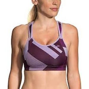 NWT BROOKS Rebound Racer Purple Sports Bra 30D Fully Adjustable